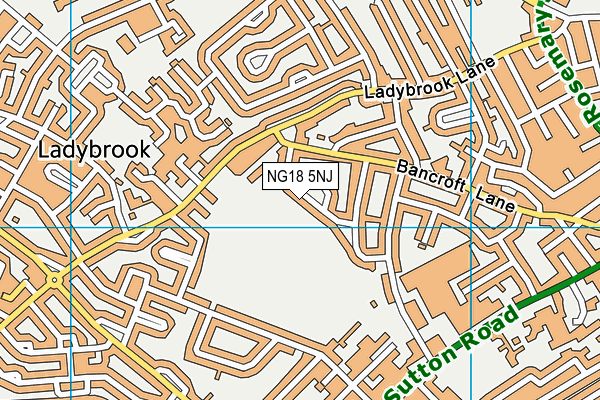 NG18 5NJ map - OS VectorMap District (Ordnance Survey) NG18 5NJ map - OS VectorMap District (Ordnance Survey)