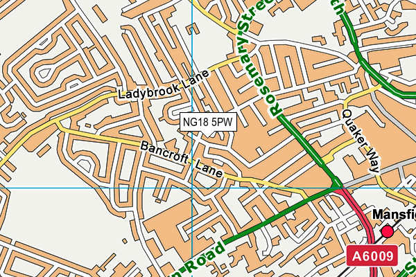 NG18 5PW map - OS VectorMap District (Ordnance Survey) NG18 5PW map - OS VectorMap District (Ordnance Survey)