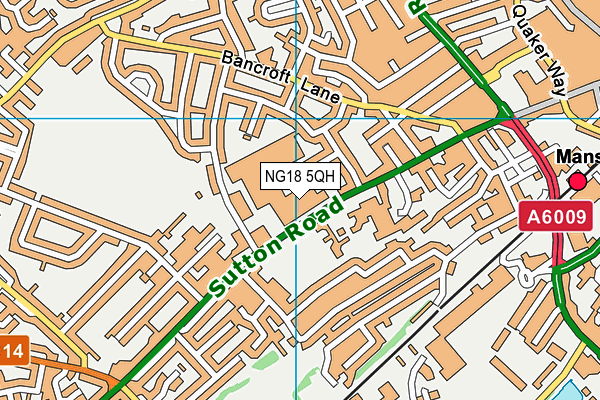 NG18 5QH map - OS VectorMap District (Ordnance Survey) NG18 5QH map - OS VectorMap District (Ordnance Survey)