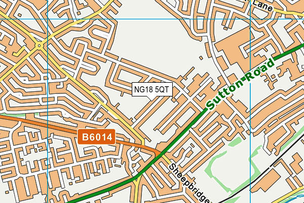 NG18 5QT map - OS VectorMap District (Ordnance Survey) NG18 5QT map - OS VectorMap District (Ordnance Survey)