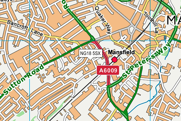 NG18 5SX map - OS VectorMap District (Ordnance Survey) NG18 5SX map - OS VectorMap District (Ordnance Survey)