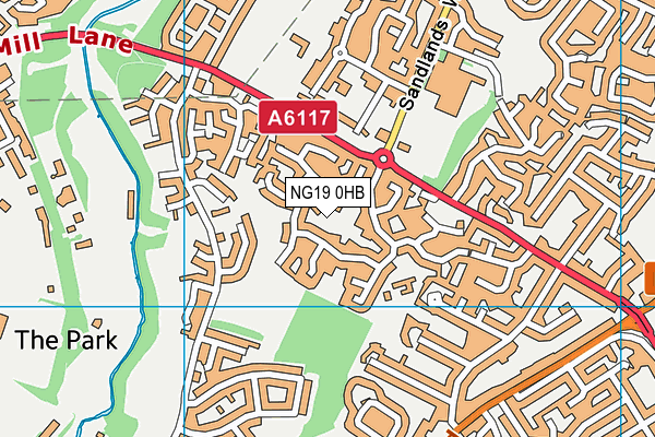 NG19 0HB map - OS VectorMap District (Ordnance Survey)