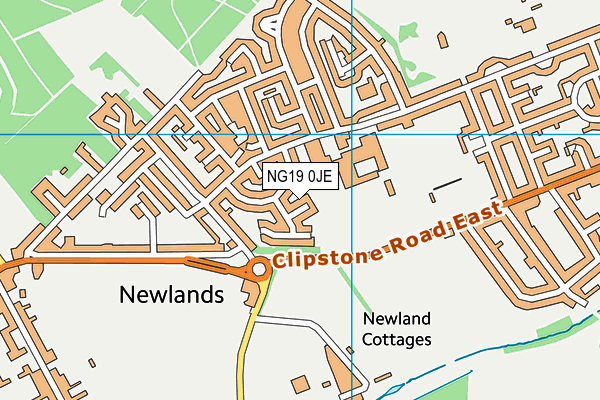 NG19 0JE map - OS VectorMap District (Ordnance Survey)