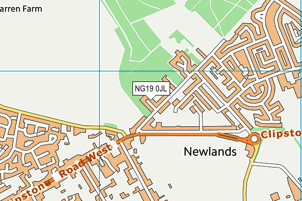 NG19 0JL map - OS VectorMap District (Ordnance Survey) NG19 0JL map - OS VectorMap District (Ordnance Survey)