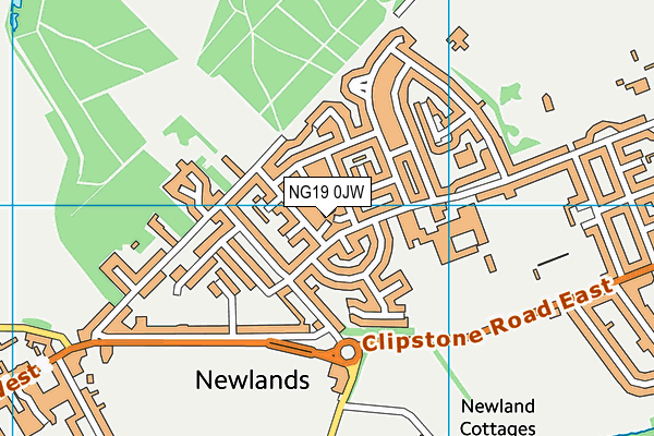NG19 0JW map - OS VectorMap District (Ordnance Survey) NG19 0JW map - OS VectorMap District (Ordnance Survey)