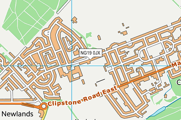 NG19 0JX map - OS VectorMap District (Ordnance Survey) NG19 0JX map - OS VectorMap District (Ordnance Survey)