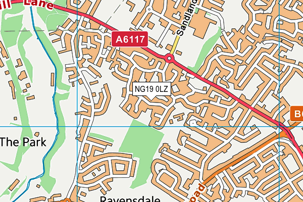 NG19 0LZ map - OS VectorMap District (Ordnance Survey) NG19 0LZ map - OS VectorMap District (Ordnance Survey)