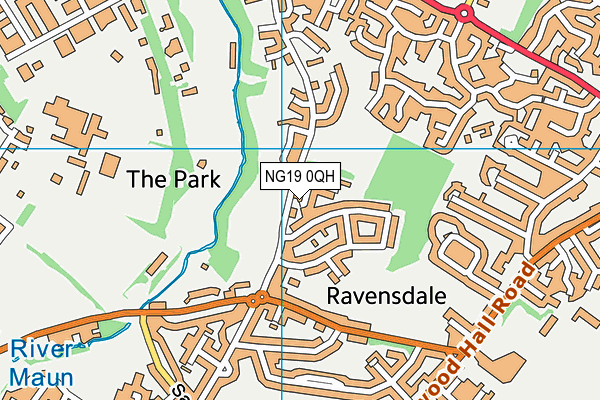 NG19 0QH map - OS VectorMap District (Ordnance Survey)