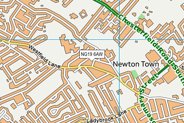 NG19 6AW map - OS VectorMap District (Ordnance Survey) NG19 6AW map - OS VectorMap District (Ordnance Survey)