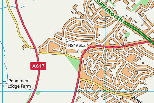 NG19 6DZ map - OS VectorMap District (Ordnance Survey) NG19 6DZ map - OS VectorMap District (Ordnance Survey)