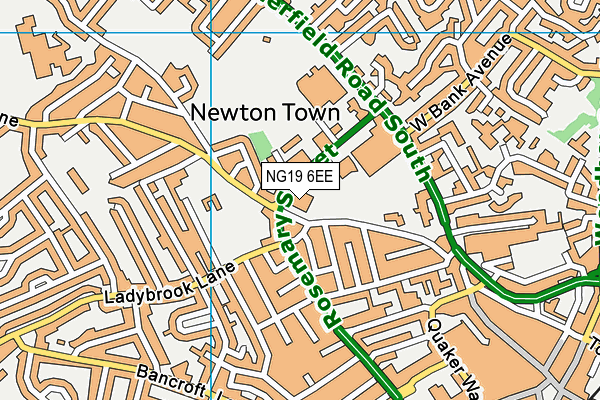 NG19 6EE map - OS VectorMap District (Ordnance Survey) NG19 6EE map - OS VectorMap District (Ordnance Survey)