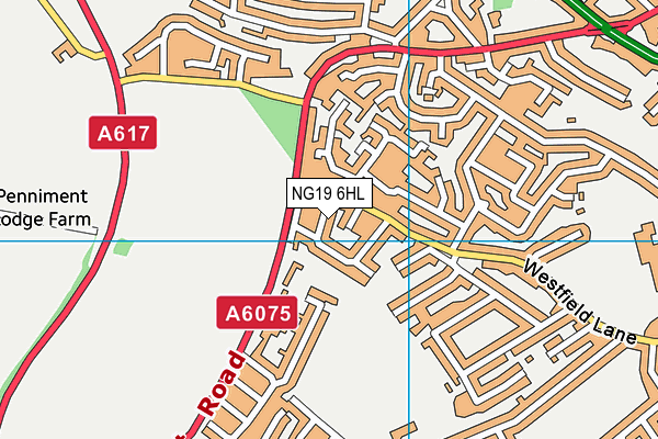 NG19 6HL map - OS VectorMap District (Ordnance Survey) NG19 6HL map - OS VectorMap District (Ordnance Survey)