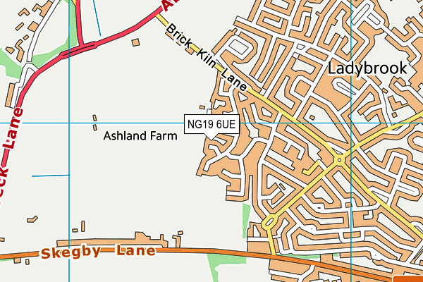 NG19 6UE map - OS VectorMap District (Ordnance Survey)