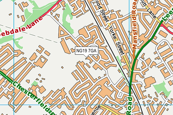 NG19 7GA map - OS VectorMap District (Ordnance Survey) NG19 7GA map - OS VectorMap District (Ordnance Survey)