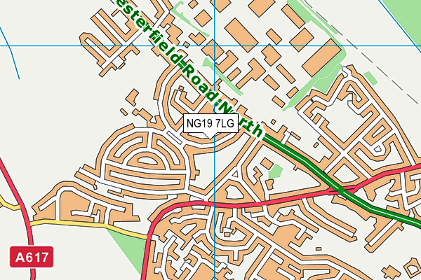 NG19 7LG map - OS VectorMap District (Ordnance Survey) NG19 7LG map - OS VectorMap District (Ordnance Survey)