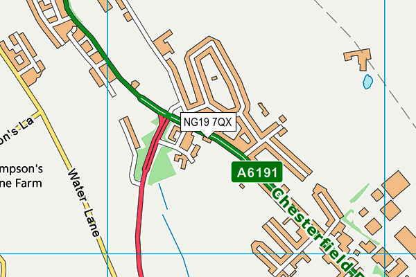 NG19 7QX map - OS VectorMap District (Ordnance Survey) NG19 7QX map - OS VectorMap District (Ordnance Survey)