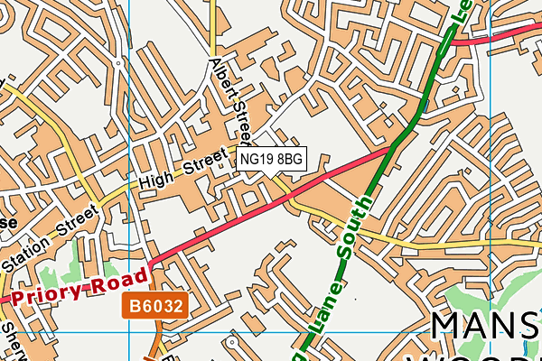 NG19 8BG map - OS VectorMap District (Ordnance Survey) NG19 8BG map - OS VectorMap District (Ordnance Survey)