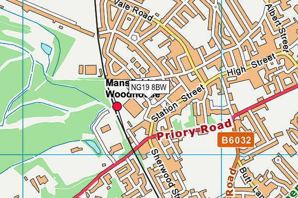 NG19 8BW map - OS VectorMap District (Ordnance Survey) NG19 8BW map - OS VectorMap District (Ordnance Survey)