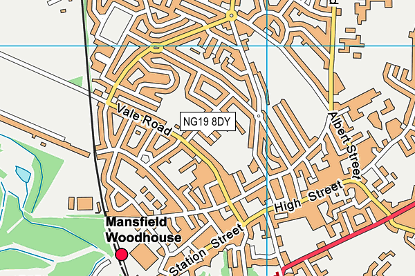 NG19 8DY map - OS VectorMap District (Ordnance Survey) NG19 8DY map - OS VectorMap District (Ordnance Survey)