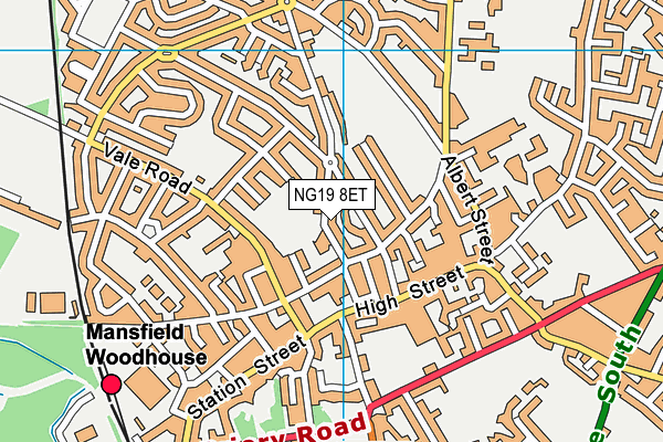 NG19 8ET map - OS VectorMap District (Ordnance Survey) NG19 8ET map - OS VectorMap District (Ordnance Survey)