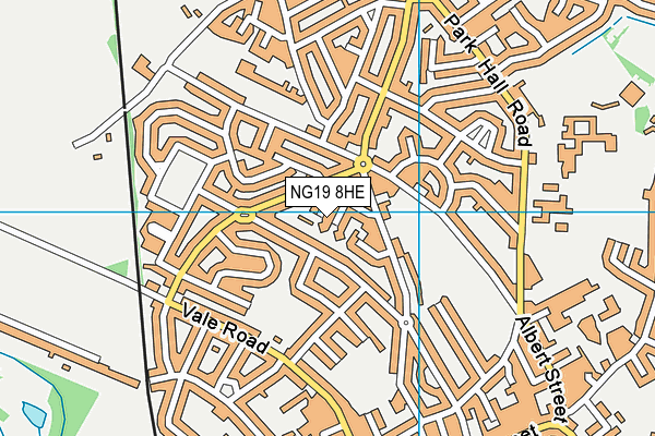 NG19 8HE map - OS VectorMap District (Ordnance Survey) NG19 8HE map - OS VectorMap District (Ordnance Survey)