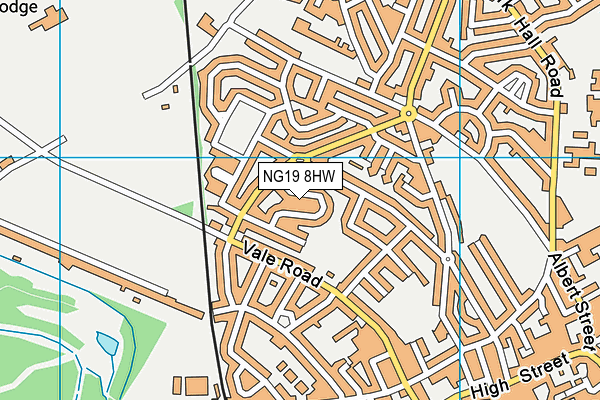 NG19 8HW map - OS VectorMap District (Ordnance Survey) NG19 8HW map - OS VectorMap District (Ordnance Survey)