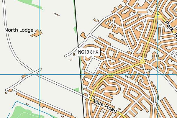 NG19 8HX map - OS VectorMap District (Ordnance Survey) NG19 8HX map - OS VectorMap District (Ordnance Survey)