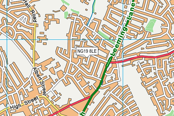 NG19 8LE map - OS VectorMap District (Ordnance Survey) NG19 8LE map - OS VectorMap District (Ordnance Survey)