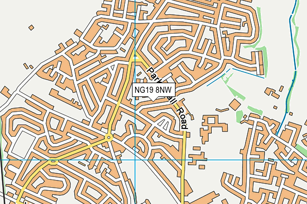 NG19 8NW map - OS VectorMap District (Ordnance Survey)