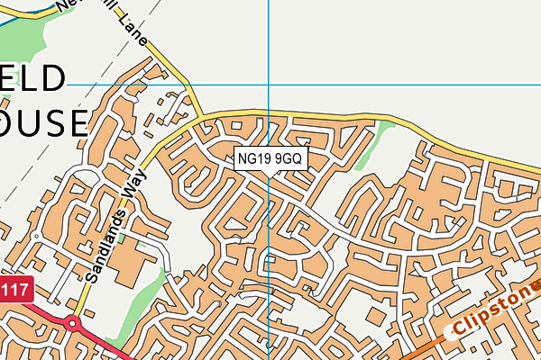 NG19 9GQ map - OS VectorMap District (Ordnance Survey) NG19 9GQ map - OS VectorMap District (Ordnance Survey)