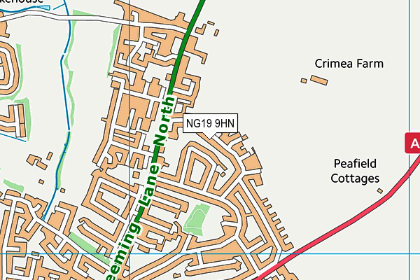 NG19 9HN map - OS VectorMap District (Ordnance Survey)