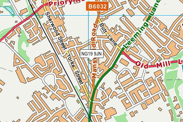 NG19 9JN map - OS VectorMap District (Ordnance Survey) NG19 9JN map - OS VectorMap District (Ordnance Survey)