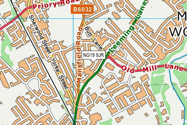 NG19 9JR map - OS VectorMap District (Ordnance Survey)