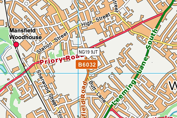 NG19 9JT map - OS VectorMap District (Ordnance Survey)