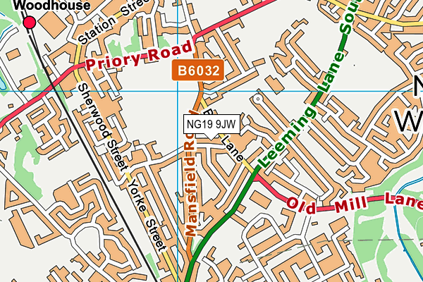 NG19 9JW map - OS VectorMap District (Ordnance Survey) NG19 9JW map - OS VectorMap District (Ordnance Survey)