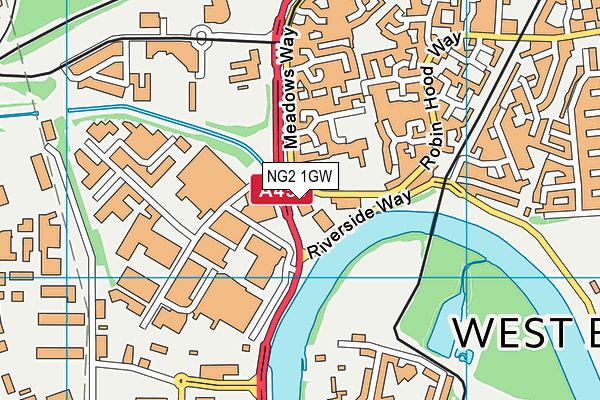NG2 1GW map - OS VectorMap District (Ordnance Survey) NG2 1GW map - OS VectorMap District (Ordnance Survey)