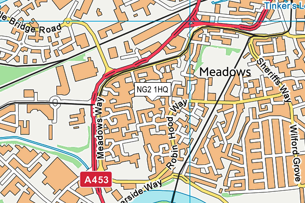NG2 1HQ map - OS VectorMap District (Ordnance Survey) NG2 1HQ map - OS VectorMap District (Ordnance Survey)