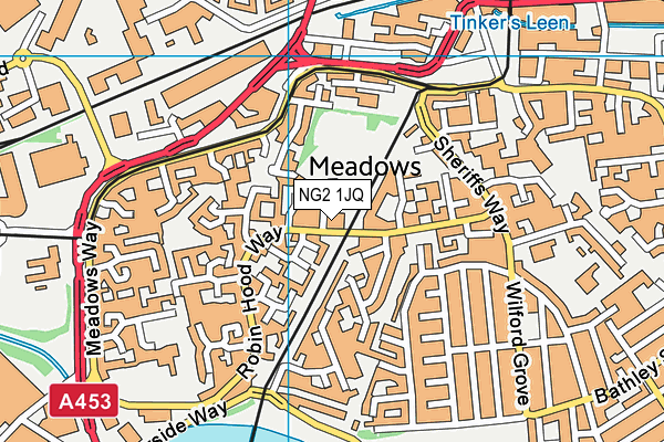 NG2 1JQ map - OS VectorMap District (Ordnance Survey) NG2 1JQ map - OS VectorMap District (Ordnance Survey)