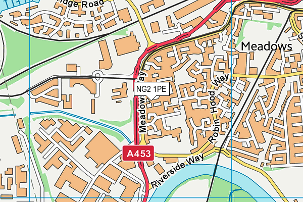 NG2 1PE map - OS VectorMap District (Ordnance Survey)
