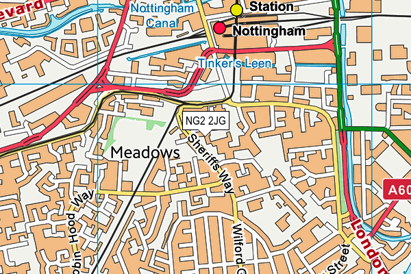 NG2 2JG map - OS VectorMap District (Ordnance Survey) NG2 2JG map - OS VectorMap District (Ordnance Survey)