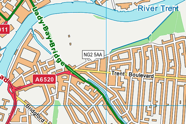 NG2 5AA map - OS VectorMap District (Ordnance Survey) NG2 5AA map - OS VectorMap District (Ordnance Survey)