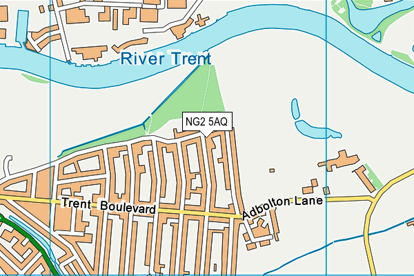 NG2 5AQ map - OS VectorMap District (Ordnance Survey) NG2 5AQ map - OS VectorMap District (Ordnance Survey)