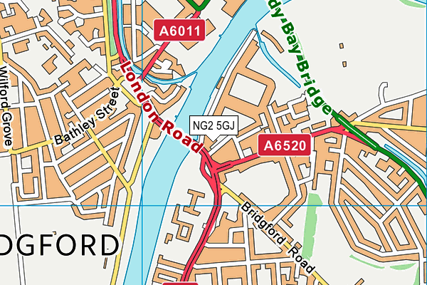 NG2 5GJ map - OS VectorMap District (Ordnance Survey) NG2 5GJ map - OS VectorMap District (Ordnance Survey)