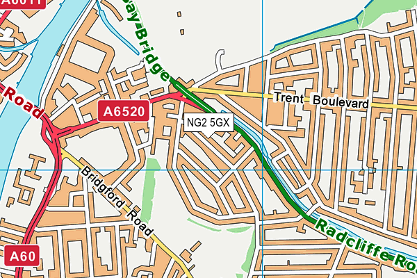 NG2 5GX map - OS VectorMap District (Ordnance Survey) NG2 5GX map - OS VectorMap District (Ordnance Survey)