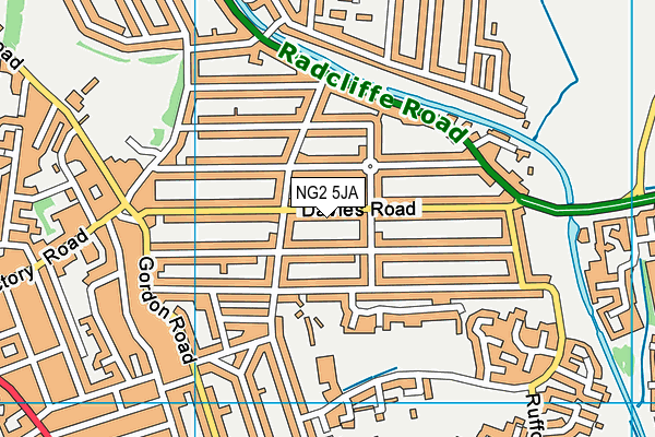 NG2 5JA map - OS VectorMap District (Ordnance Survey) NG2 5JA map - OS VectorMap District (Ordnance Survey)