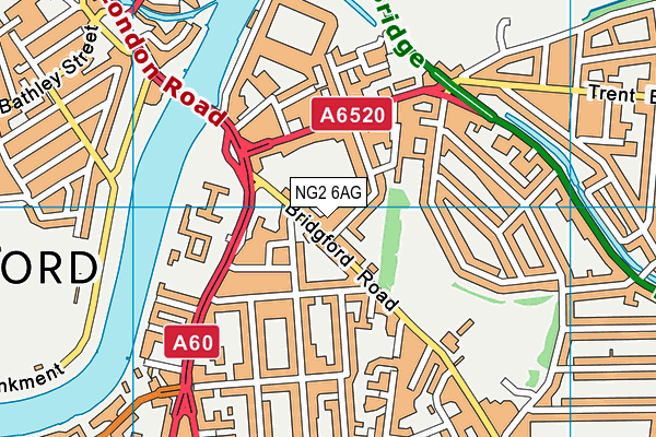 NG2 6AG map - OS VectorMap District (Ordnance Survey) NG2 6AG map - OS VectorMap District (Ordnance Survey)