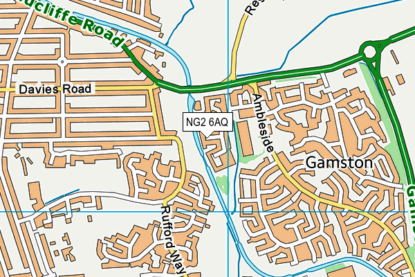 NG2 6AQ map - OS VectorMap District (Ordnance Survey) NG2 6AQ map - OS VectorMap District (Ordnance Survey)