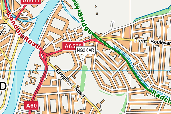 NG2 6AR map - OS VectorMap District (Ordnance Survey) NG2 6AR map - OS VectorMap District (Ordnance Survey)