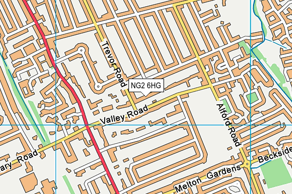 NG2 6HG map - OS VectorMap District (Ordnance Survey) NG2 6HG map - OS VectorMap District (Ordnance Survey)