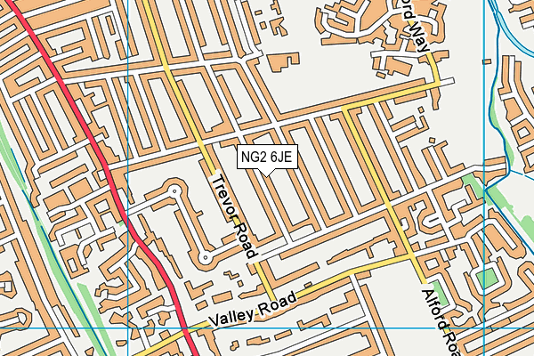 NG2 6JE map - OS VectorMap District (Ordnance Survey) NG2 6JE map - OS VectorMap District (Ordnance Survey)